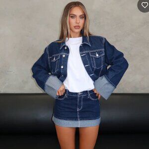 White Fox Charlotte Denim Skirt & Jacket - Dark Indigo